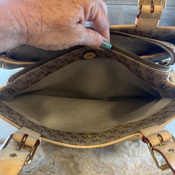 Dooney & Bourke Signature Logo Canvas Double Handle Satchel & Eyeglass Case - Picture 12 of 13